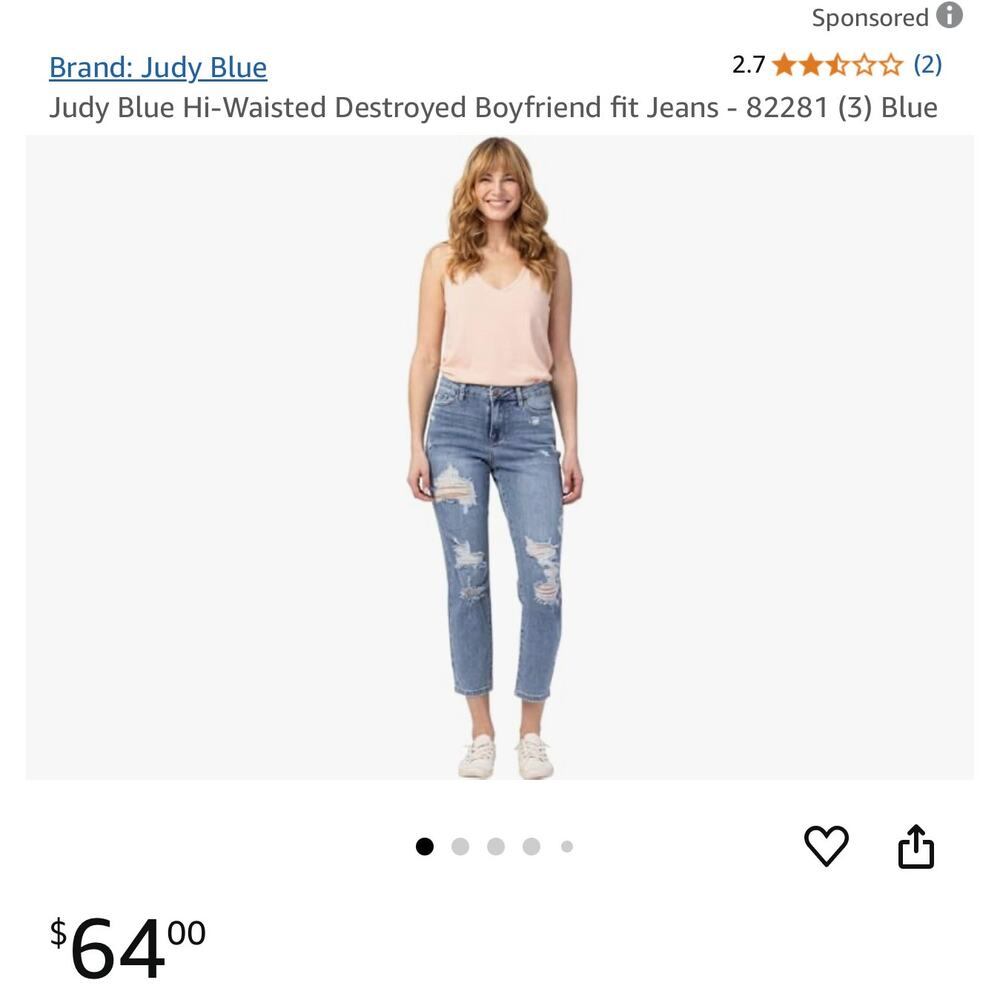Judy blue boyfriend fit destroyed blue jeans plus size 24 40x29